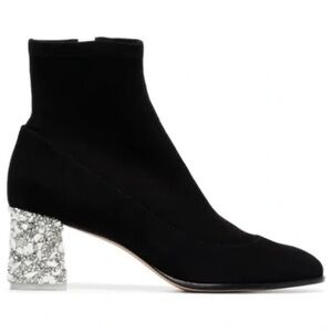 Sophia Webster Black Boots with Silver Embellished Heel
